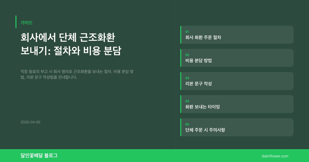 회사에서 단체 근조화환 보내기: 절차와 비용 분담 | 달인꽃배달 가이드